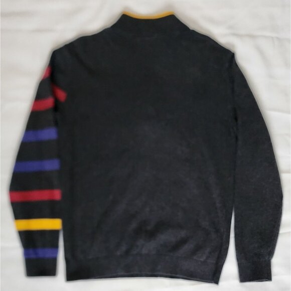 PUMA Men's Gray Striped 1/4 Zip Long Sleeve Mock Neck Golf Sweater Size Small - Picture 4 of 10